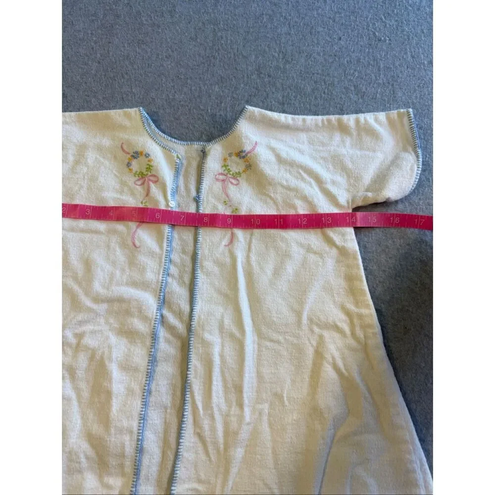 vintage handmade baby embroidered floral robe 9-12M